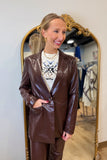 Charlie B Faux Leather Blazer Cabernet