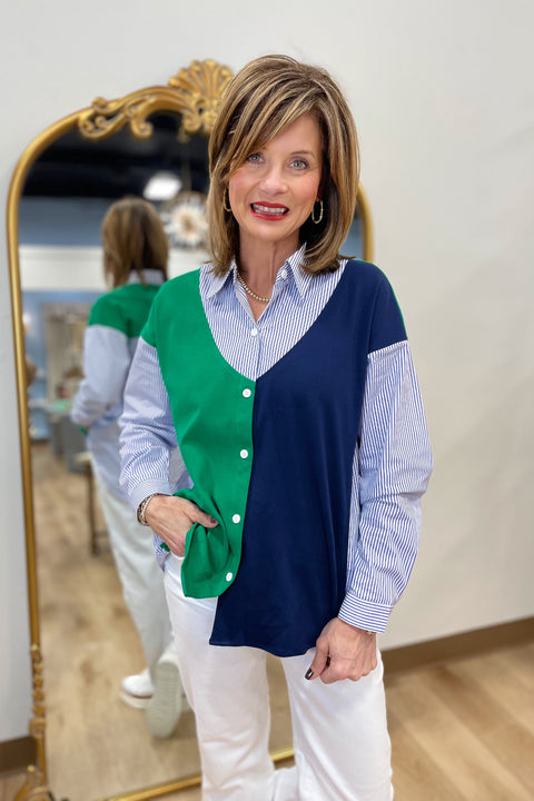 Joh Wynn Colorblock Stripe Top