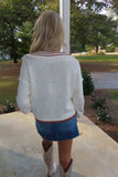 Slice of Heaven Contrast Collar Sweater Toffee