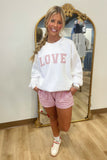 Vintage Havana Pinstripe LOVE Sweatshirt White