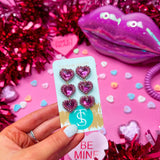 Taylor Shaye Rosaline triple beaded hearts hot pink