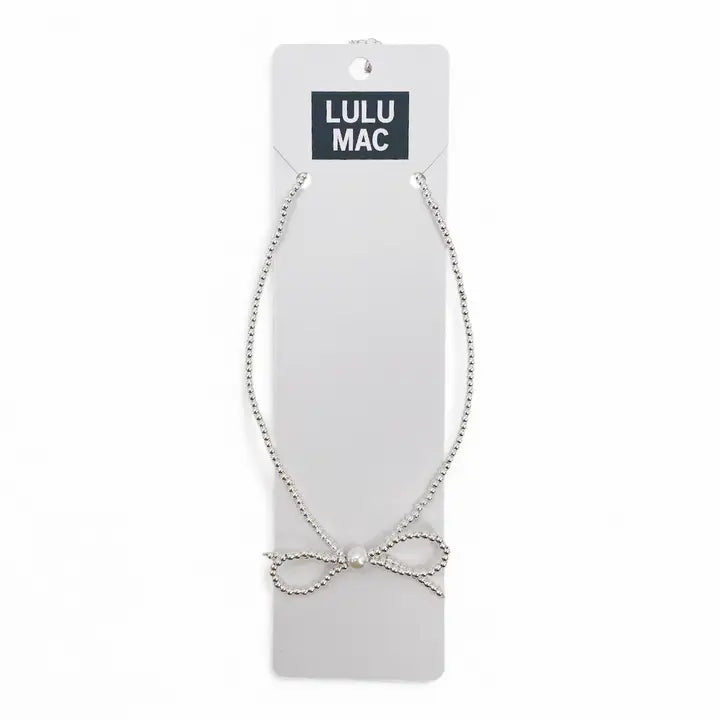 Lulu Mac Bow Necklace Silver
