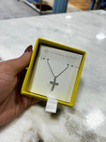 Kendra Scott Boxed Cross Silver Crystal Pendant Necklace White Crystal