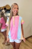 Easy Breeze Top Peach/Pink/Blue