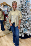 Festive Favorite Tiered Sleeve Blouse Gold