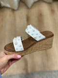 Sonda Platform Wedge w Pearls White