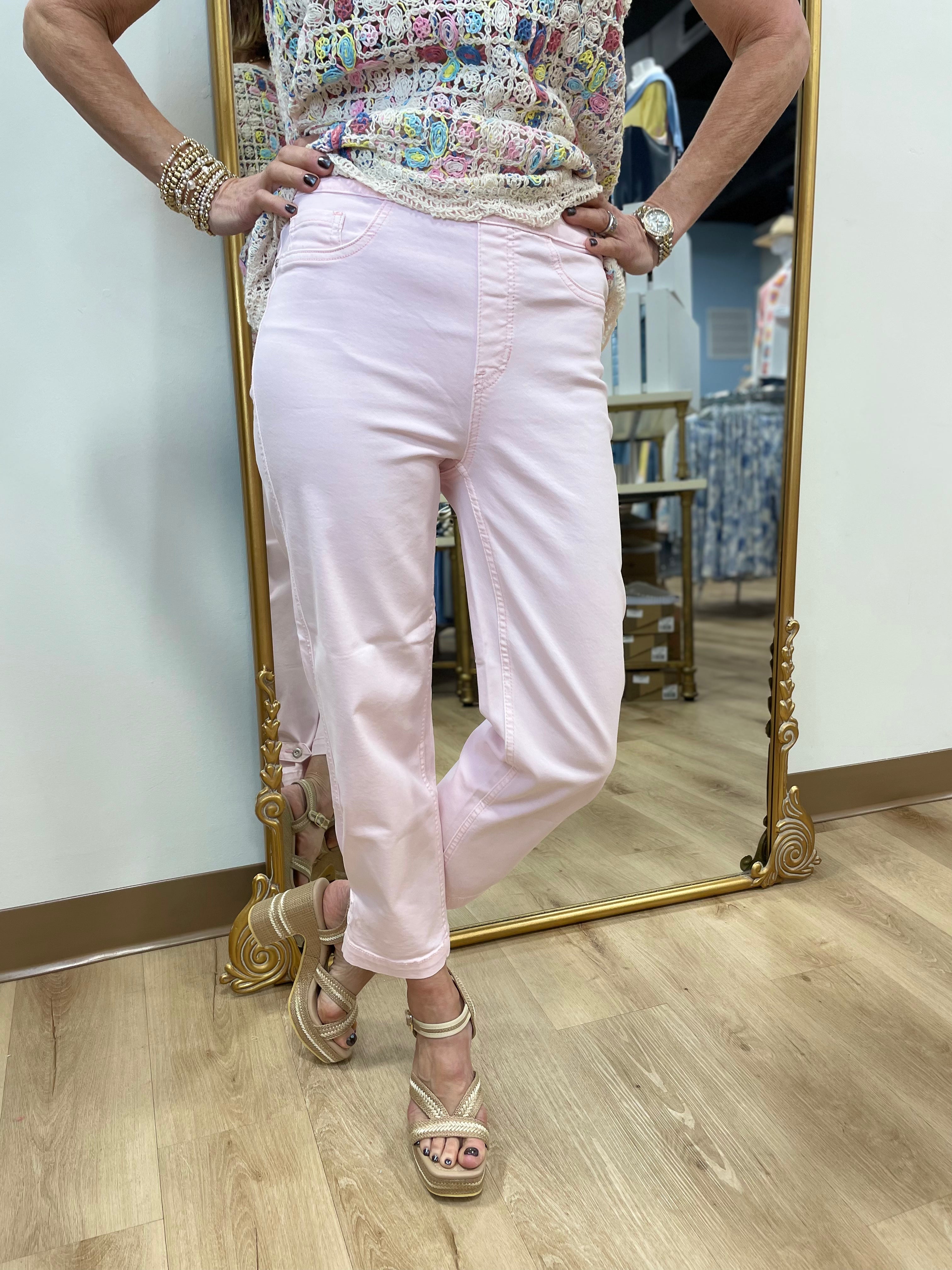 Charlie B Tab Crop Denim Petal