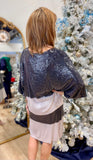 Tempo Paris Frosted Glam Sequin Jacket Black