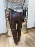 Charlie B Faux Leather Pant Cabernet
