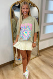 Good Vibes Sunshine Distressed Graphic Tee Latte
