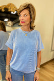 Casual Friday Rib Top Blue