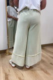 Tyler Mineral Washed Palazzo Pants Olive