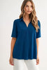 Joh Joy V Neck SS Blouse Peacock