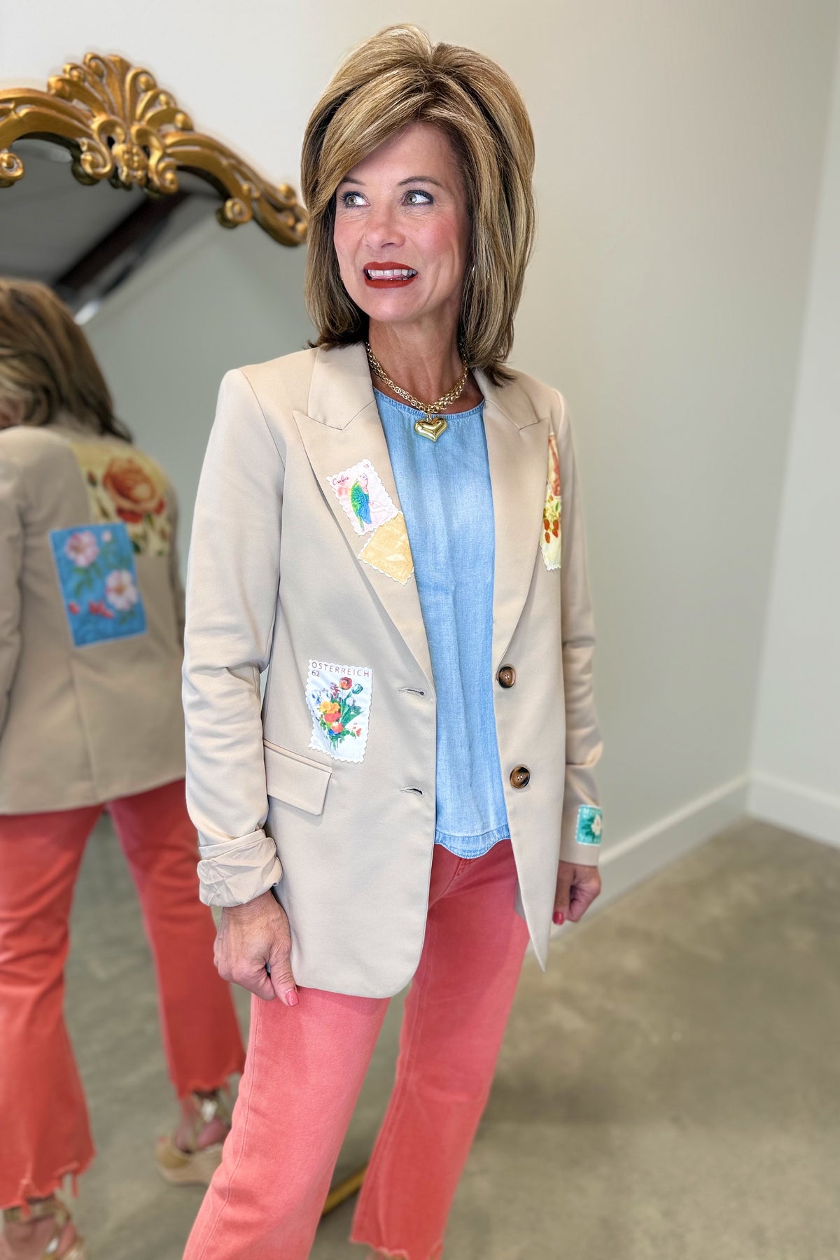 Renuar Patched Blazer Cashew