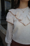 ThankFULL Ruffle Detail Sweater Oatmeal