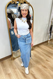 Hidden Peyton Cargo Side Slit Skirt Light Blue