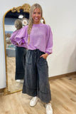 Fall Familiar Bubble Sleeve Sweater Orchid
