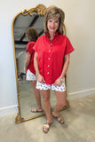 Renuar Woven Cherry Print Short
