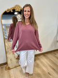 Tempo Paris V Neck Pull Over Plum
