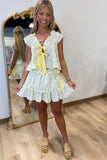 April Flowers Bow Skort Set Yellow