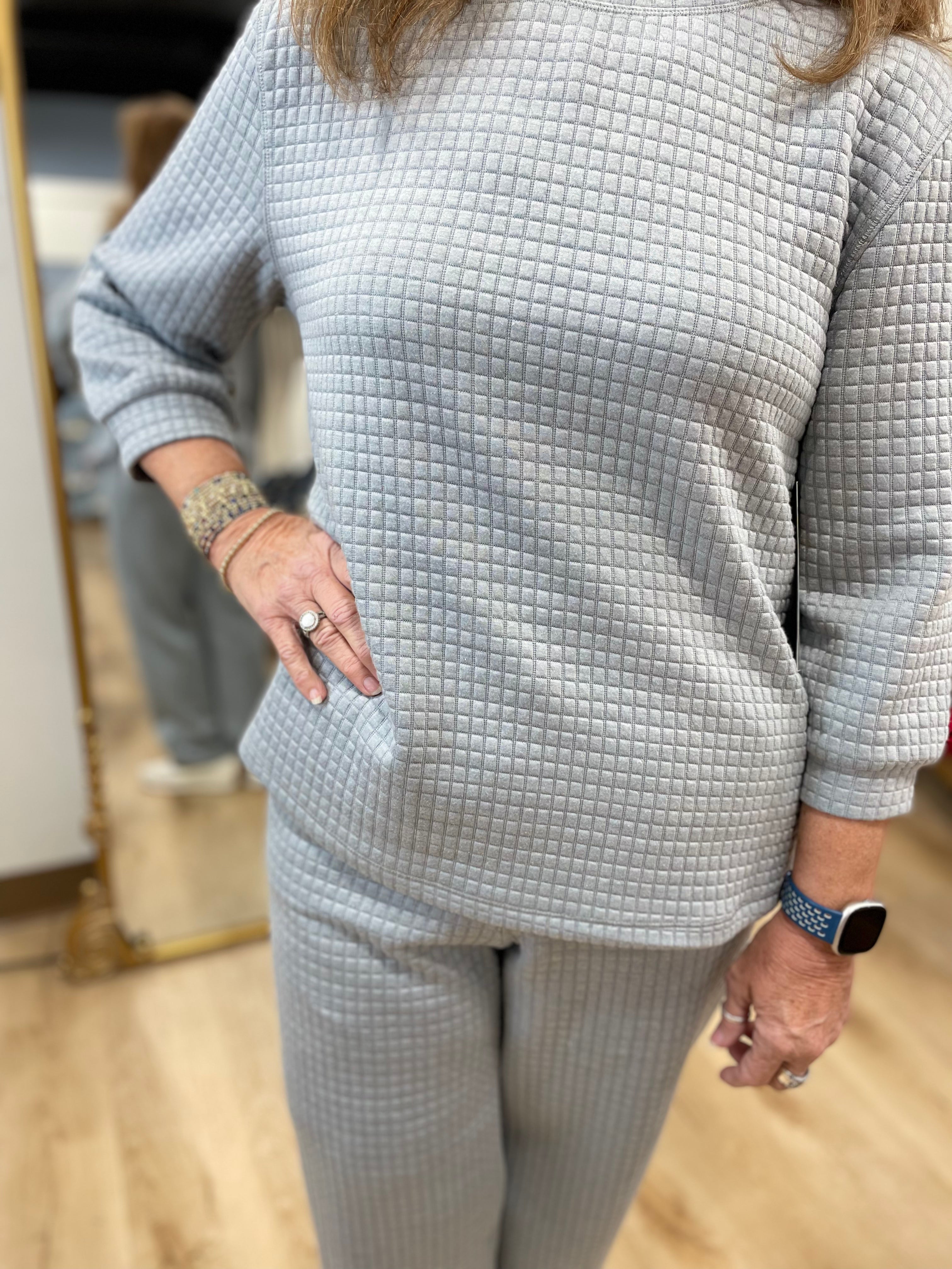 Multiples 2 Piece Quilted Set Sky Grey