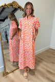Spot On Pastel Midi Dress Orange