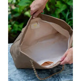 Betsy Tote Latte Suede Diamond
