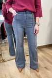 Hidden Happi High Rise Pintuck Flare Jean Grey
