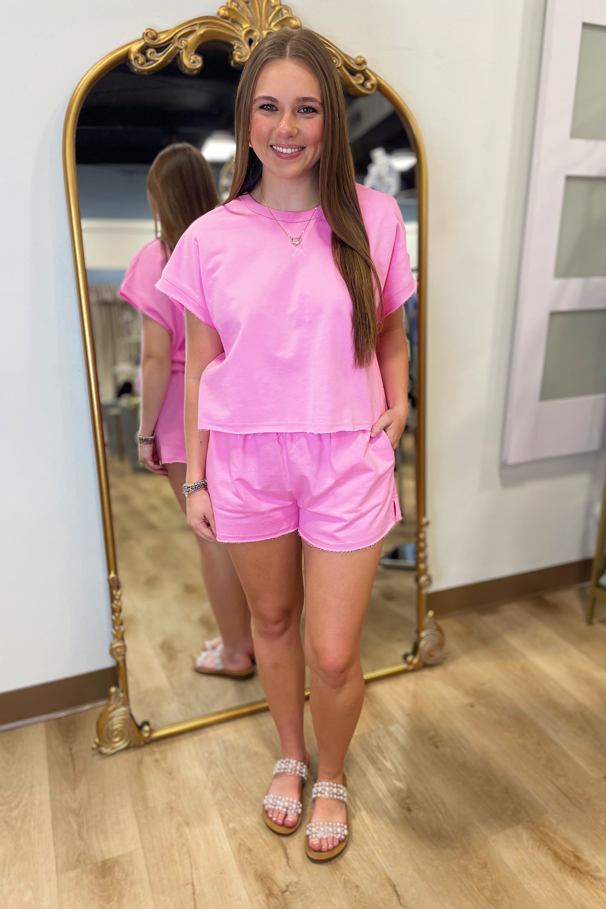 Day Tripping Short Set Pink