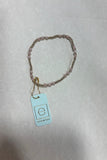 E Newton Gemstone Gold Joy Pattern 3mm Bead Bracelet Pink Opal