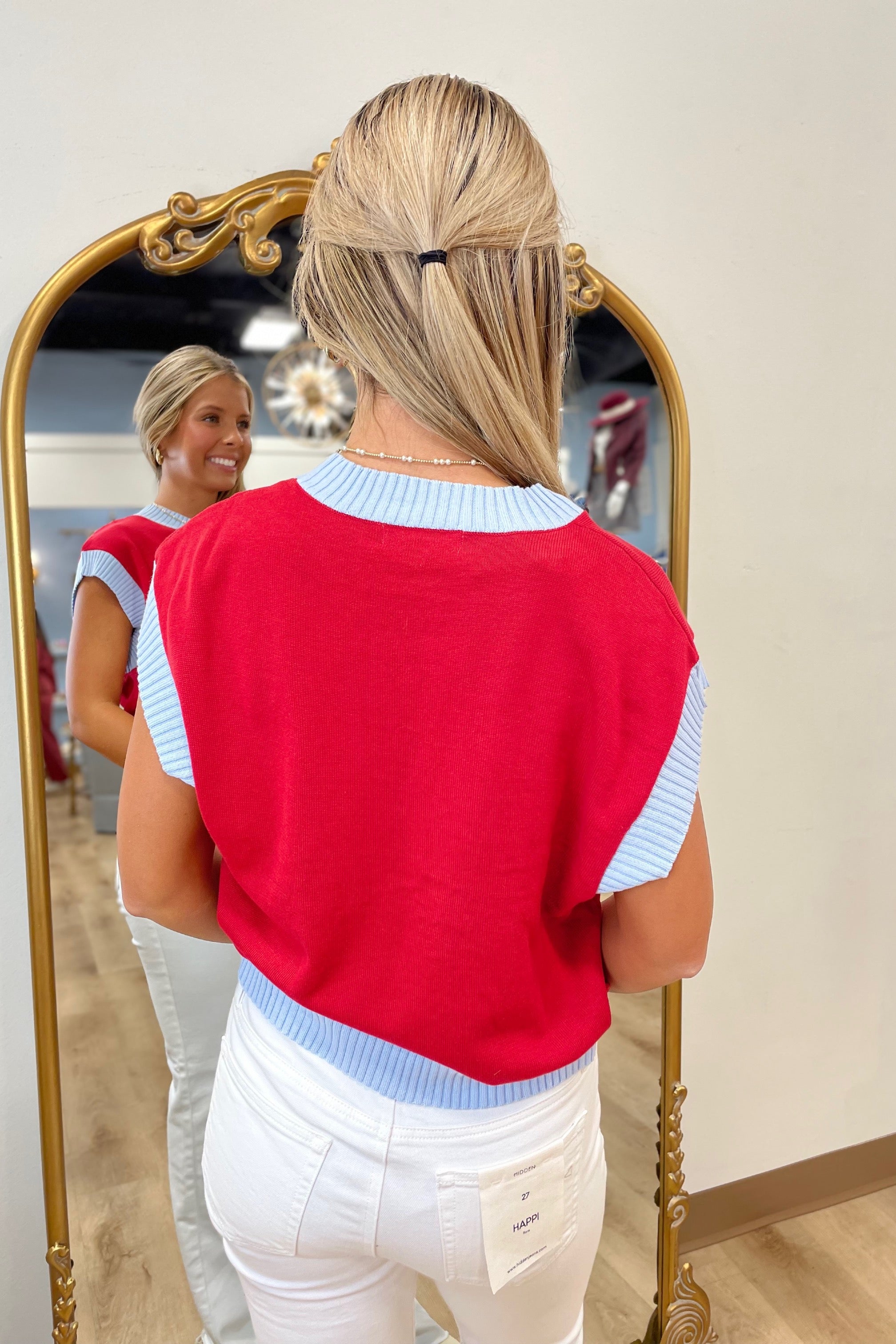 Rebels Script Sweater Vest Red