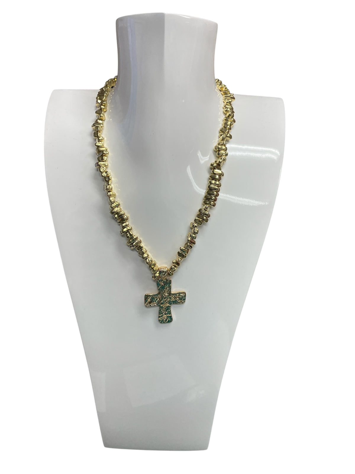 Hammered Cross Necklace