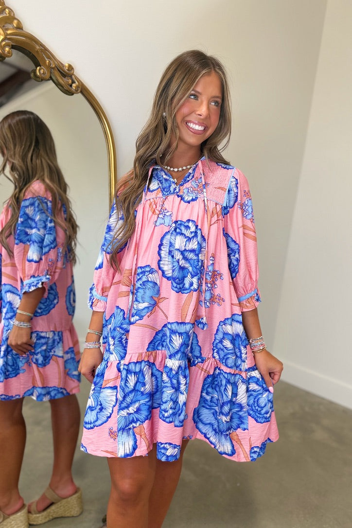 Umgee It's Blooming Dress Pink