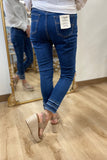 Charlie B Frayed Ankle Leg Pant Indigo