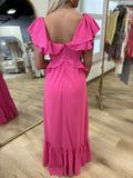 Taylor Chiffon Maxi Dress Hot Pink