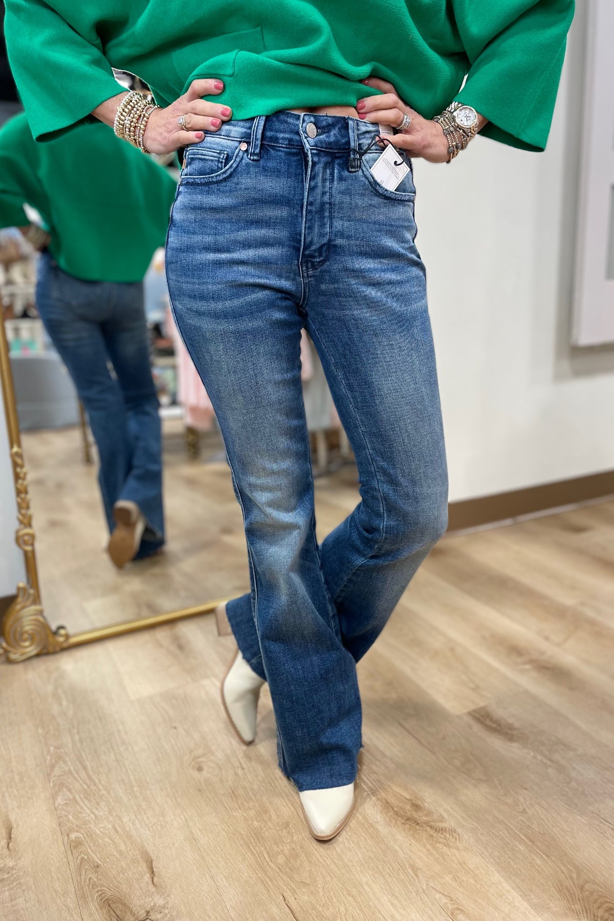 Judy Blue Vintage Wash Cut Hem Jean Medium Blue