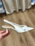 Calliope Sling Back Bow White