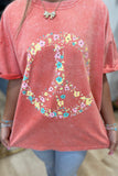 Floral Peace Boho Tee Orange