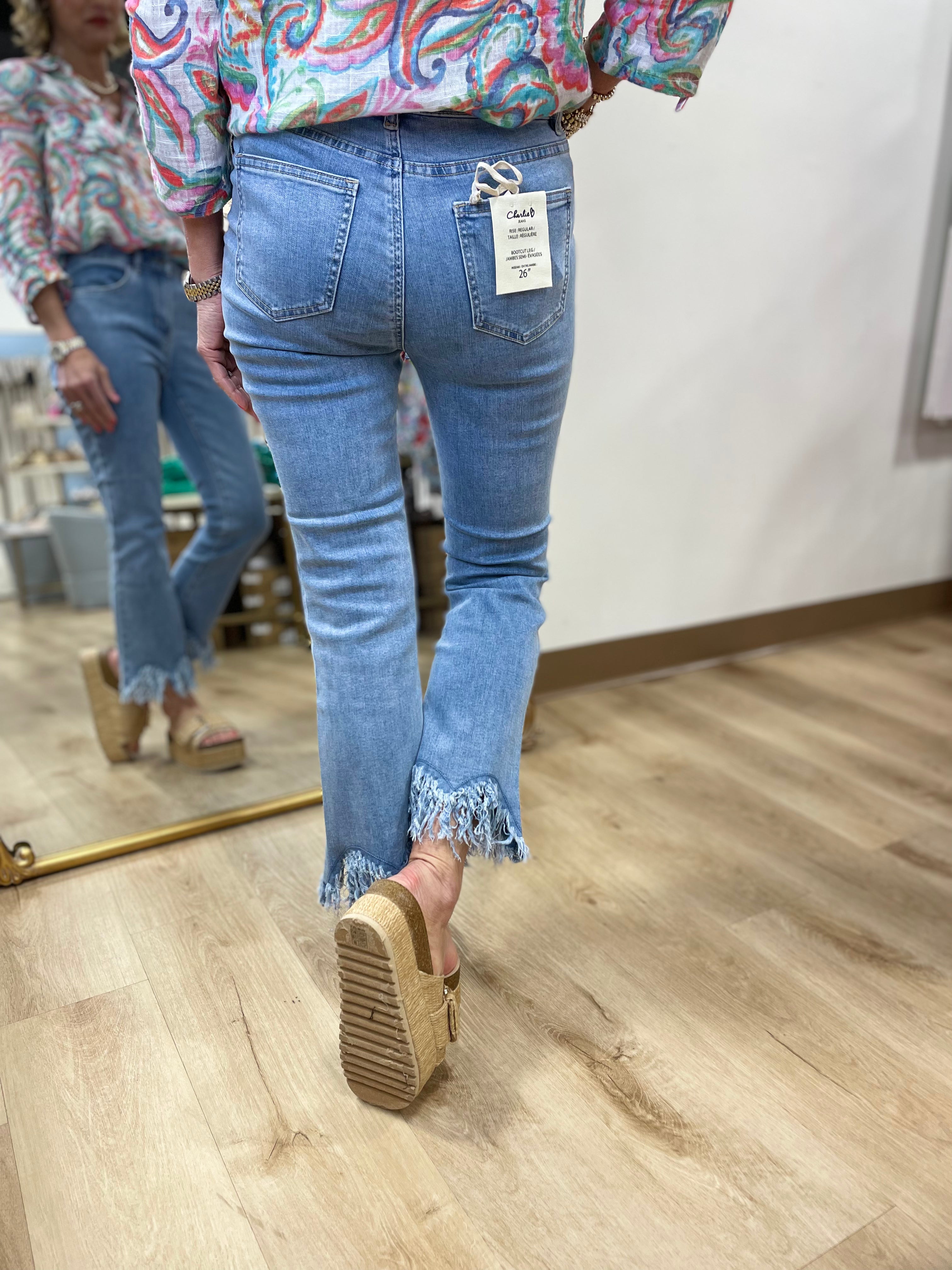 Charlie B Fringe Bottom Pant Blue