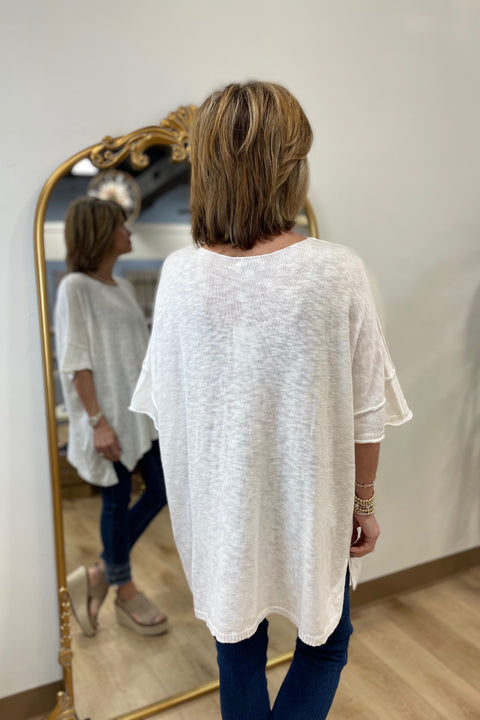 Mud Pie Evan Top One Size White