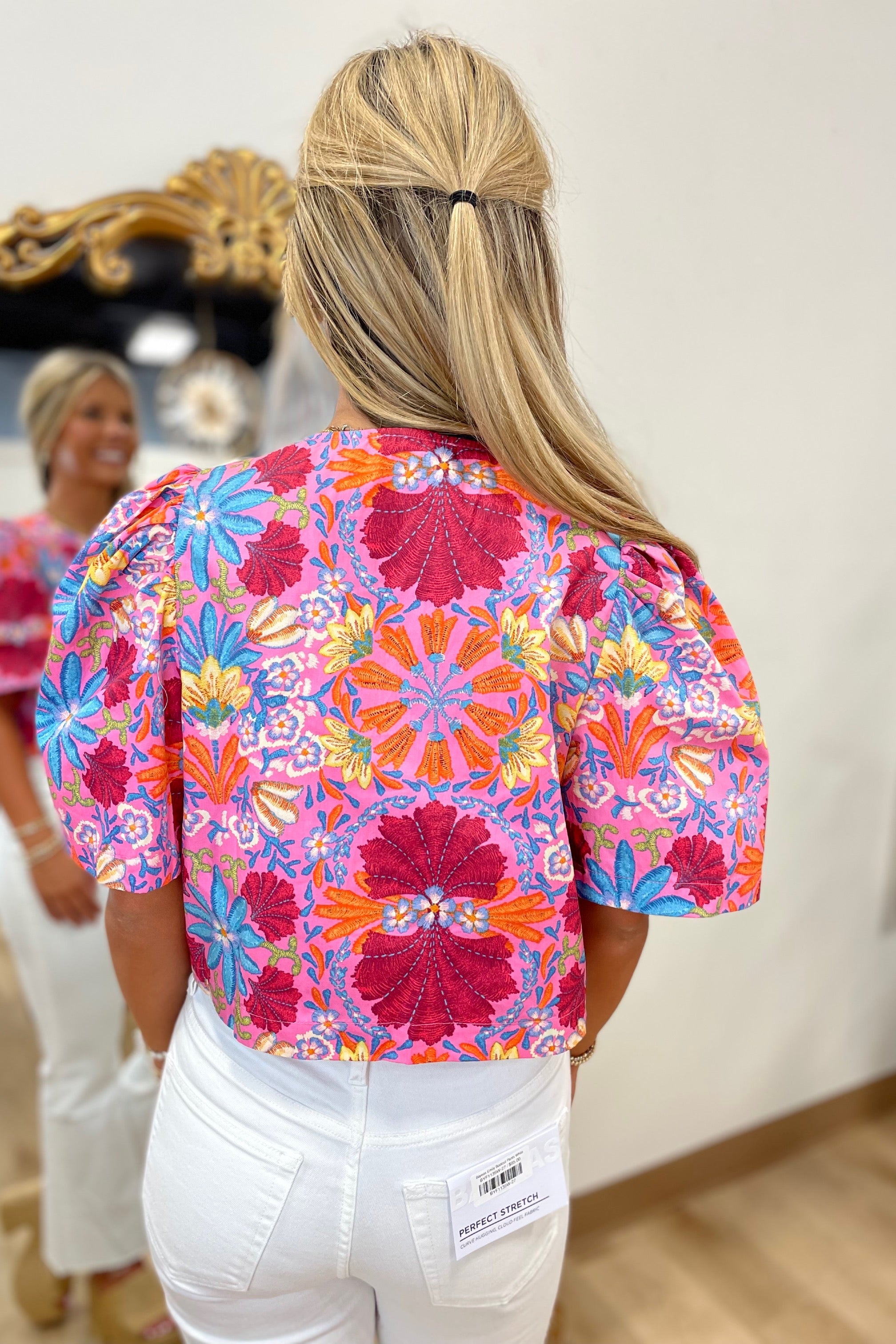 Savanah Flowers Top Pink