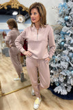 Softies Dream Tech 1/4 Zip Jogger Set Coco