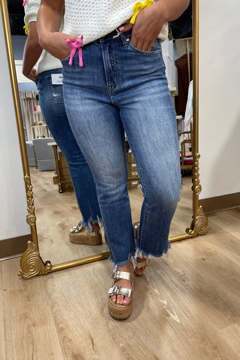 Bayeas Rita Frayed Hem Ankle Jeans