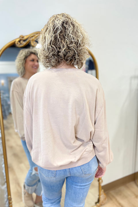 Keep Me Cozy Sweatshirt Dark Taupe