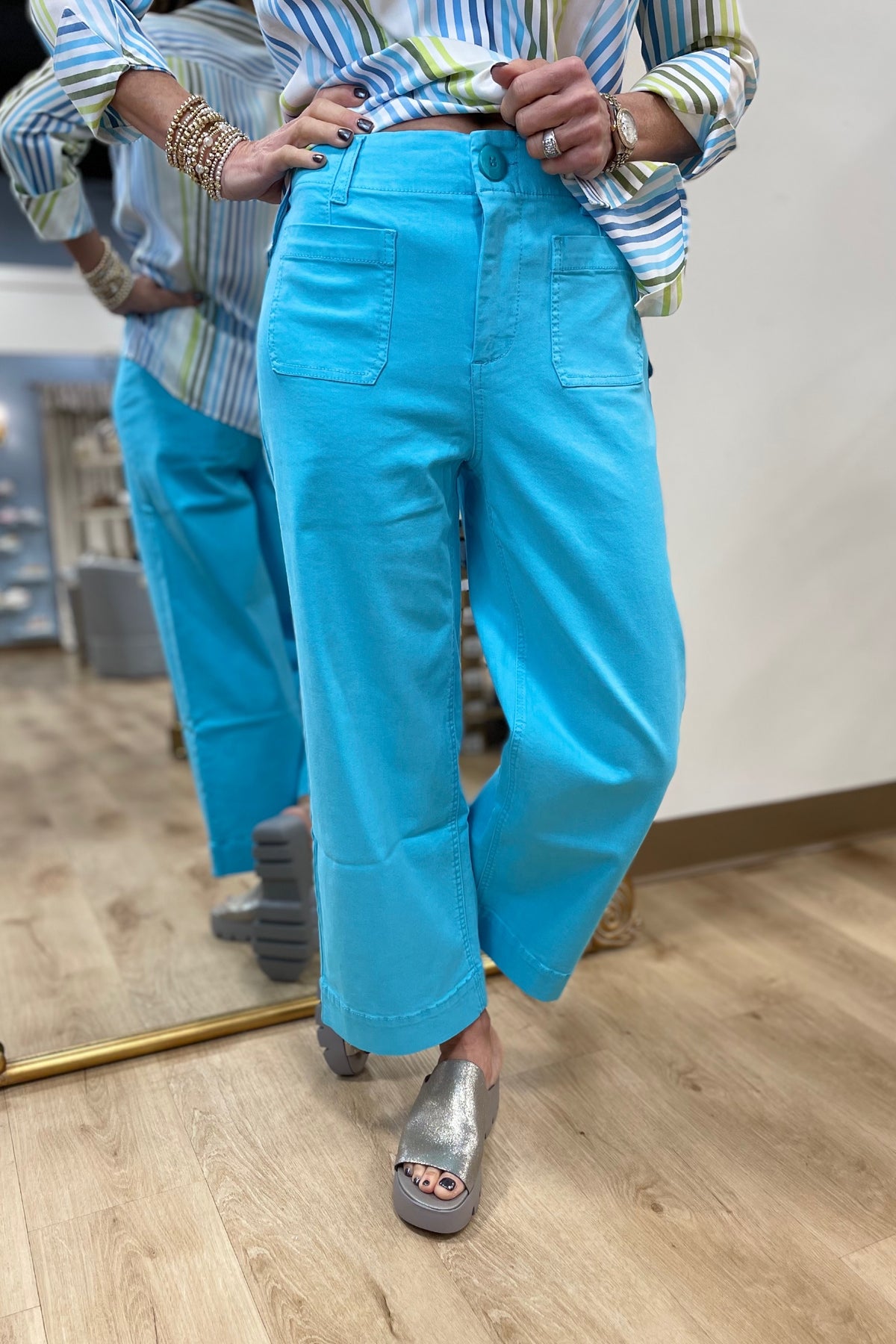 Renuar Woven Pant Aquamarine
