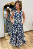 Charlie B V Neck Dress Navy