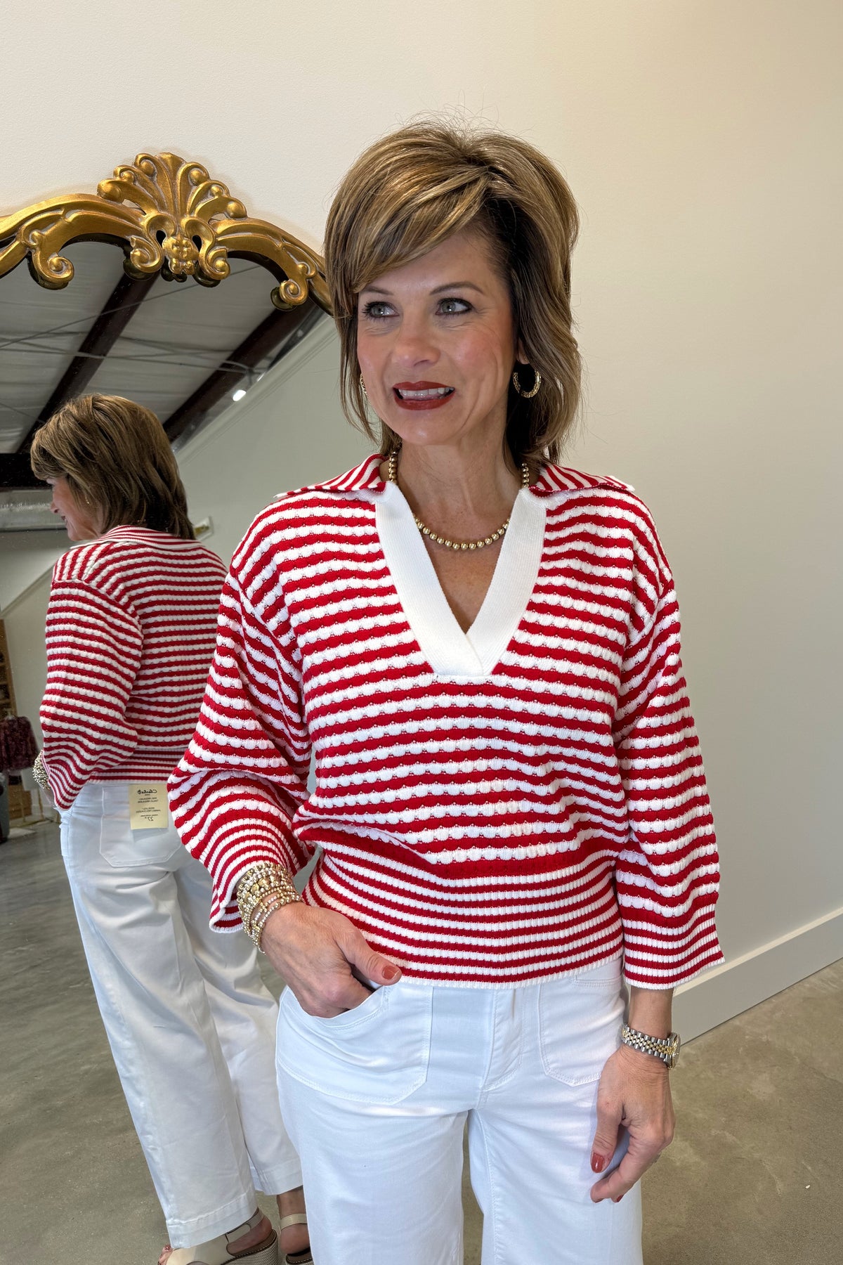 APNY Stripe Sweater Red/White