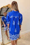 Umgee Scallop Neckline Dress Azure
