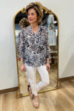 Charlie B Printed Cotton Gauze Blouse Pepper