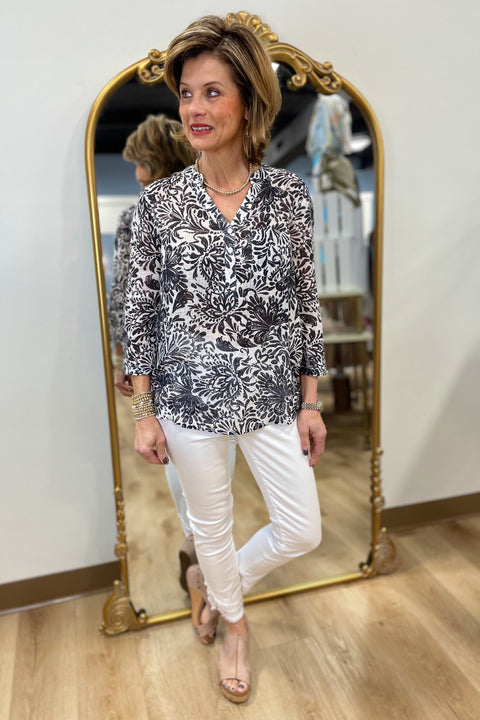 Charlie B Ripped Hem Jeans White